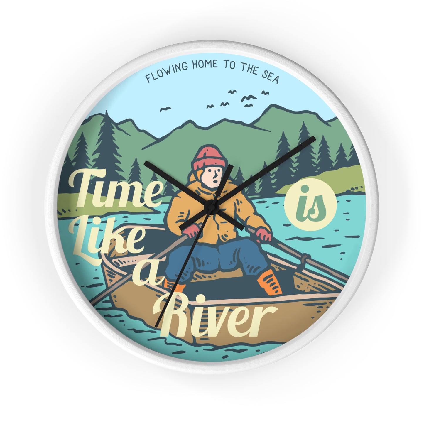 Time Like a River Wall Clock – Adventure and Nature Inspired Decor
