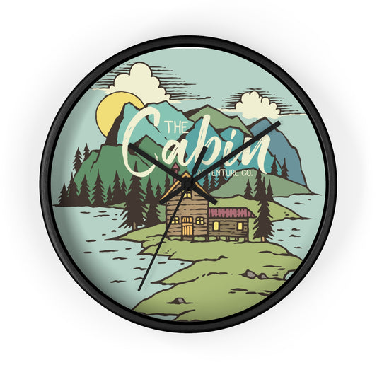 Rustic Cabin Adventure Wall Clock – Mountain Cabin Decor for Nature Lovers