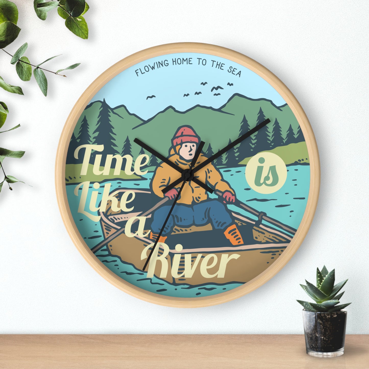 Time Like a River Wall Clock – Adventure and Nature Inspired Decor