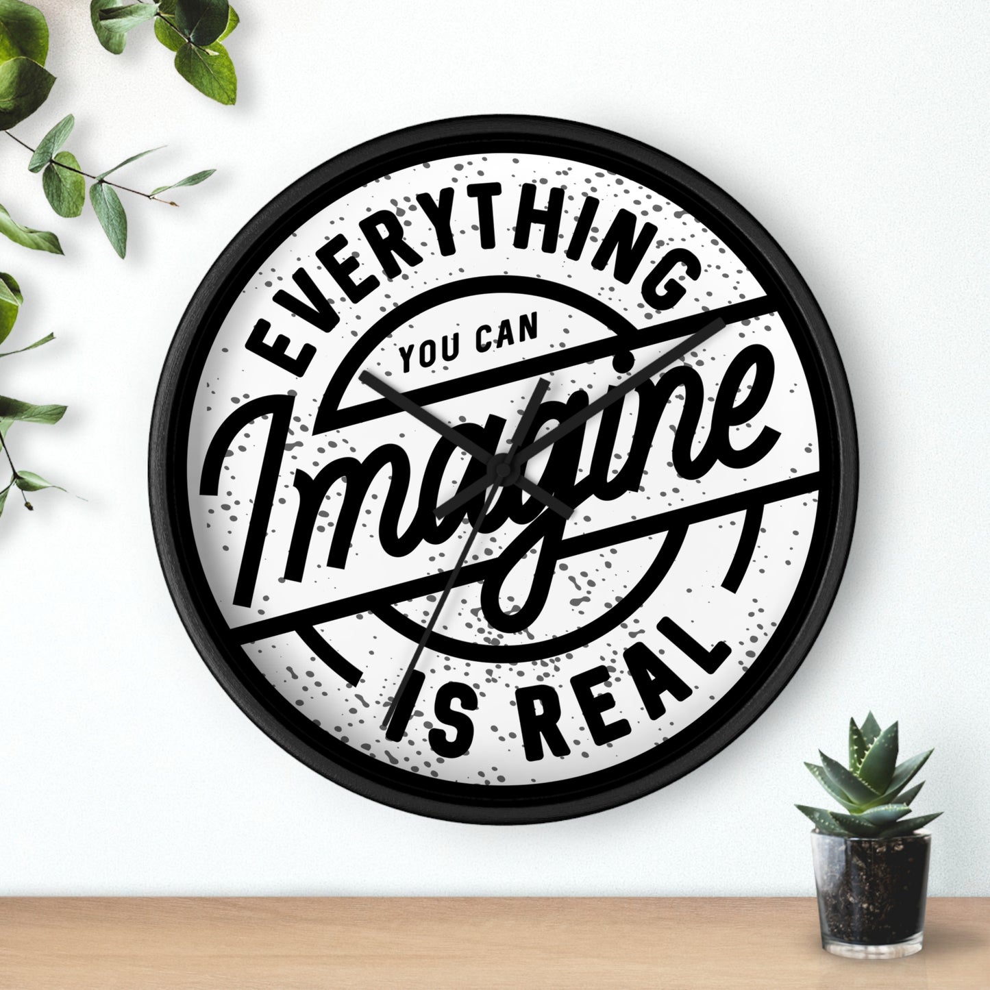 Everything You Could Imagine Is Real – Retro Adventure Wall Clock, Inspirational Quote