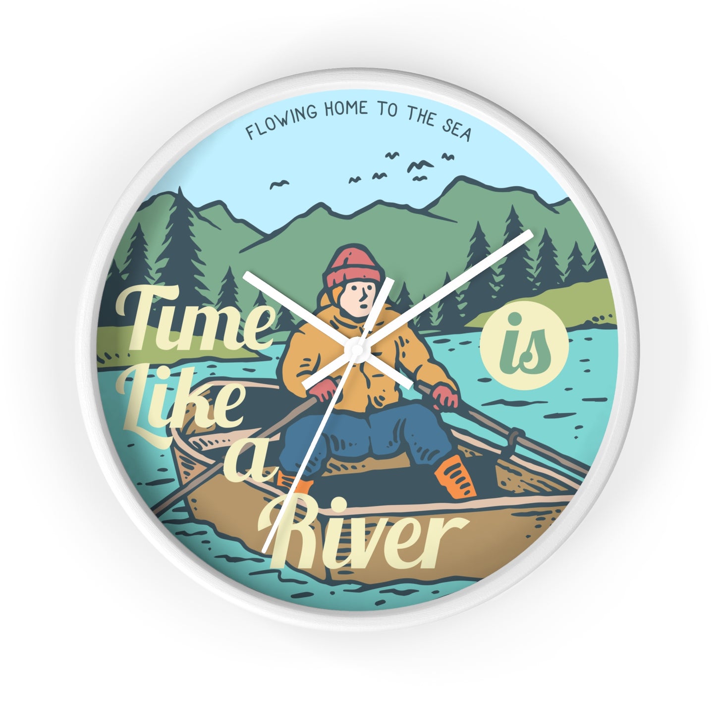 Time Like a River Wall Clock – Adventure and Nature Inspired Decor