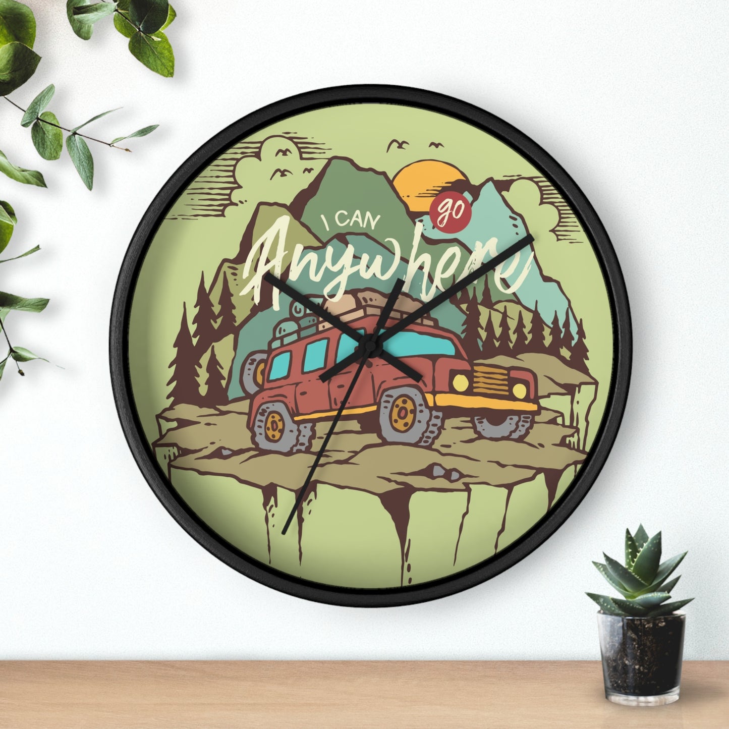 I Can Go Anywhere wall clock – indoor decor example