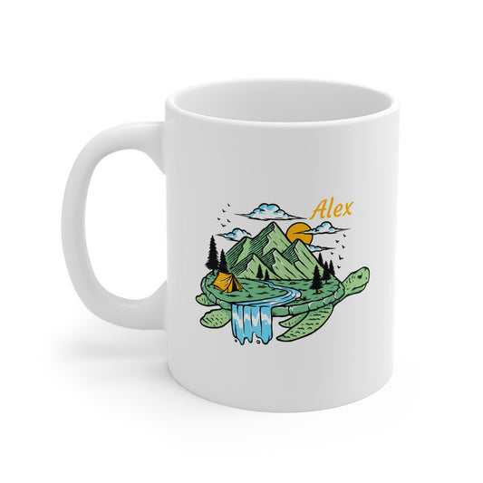 Mountain Turtle Mug – Nature & Camping Design