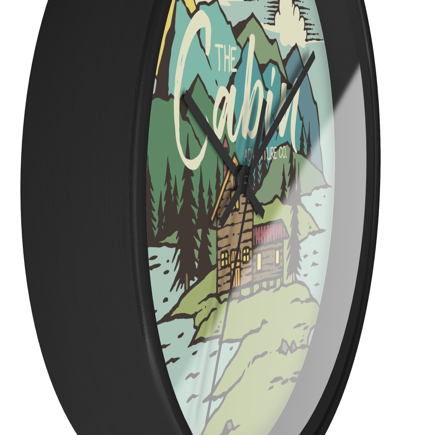 Rustic Cabin Adventure Wall Clock – Mountain Cabin Decor for Nature Lovers