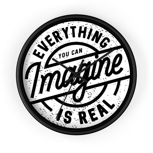 Everything You Could Imagine Is Real – Retro Adventure Wall Clock, Inspirational Quote