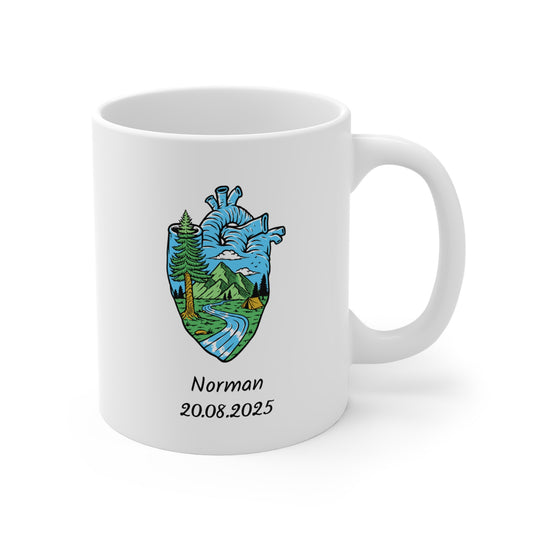 Heart Nature Mug – Mountain & Forest Design